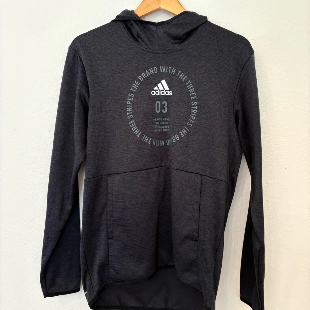 Adidas Team Issue Badge of Honor Sport Hoodie Pullover Gray Mens Size Small